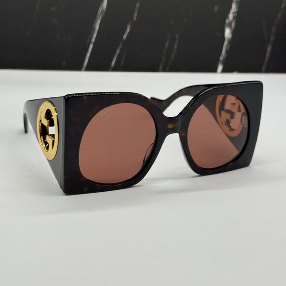 NEW GG1254S 002 GUCCI BUTTERFLY HAVANA BROWN WOMEN GUCCI SUNGLASSES - Picture 4 of 10